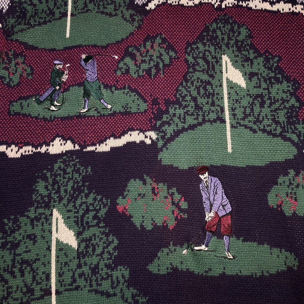 Grand Slam Sweater Mens Large Eccletic Granpda Golf Vintage 90s Rare Pullover - Picture 3 of 7